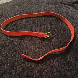 Omega reddish orange leather belt
